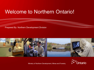 Introduction to Northern Ontario - Hal Dremin, TISS Unit
