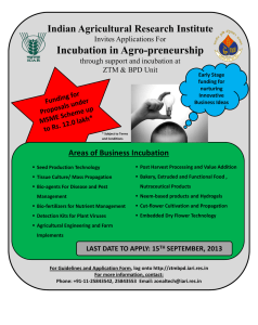 Incubation in Agro-preneurship - Indian Agricultural Research Institute