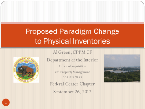 Proposed Paradigm Change to Physical Inventories