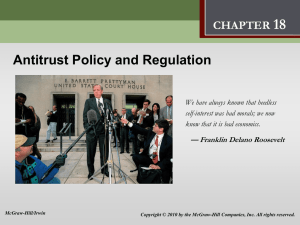 Antitrust Policy and Regulation