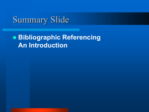 Bibliographic Referencing - UWI St. Augustine