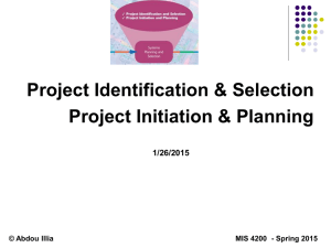 Systems Planning: Identification & Selection