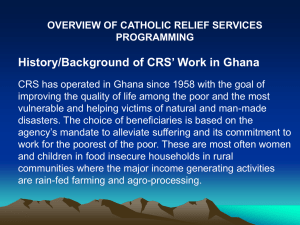 Overview of Catholic Relief Services Program in Ghana