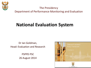 Dr Ian Goldman Natioanal Evaluation System Presentation