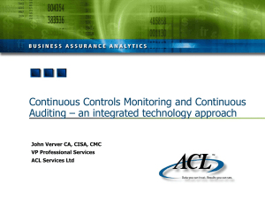 Continuous Controls Monitoring and Continuous Auditing