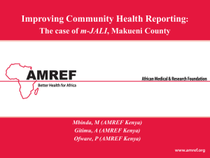 WEAB003 – Improving Community Health Reporting