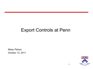 Export Controls - University of Pennsylvania