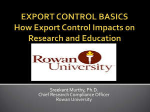 Export Controls Powerpoint Presentation