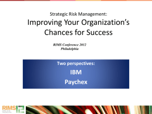 Strategic Risk Management Improving Your Organization`s Chances