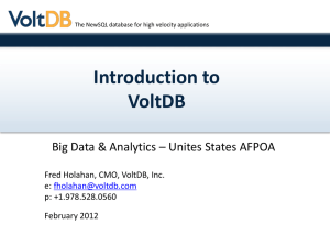 VoltDB Cluster - Inside Analysis