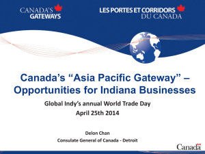 Canada`s “Asia Pacific Gateway” – Opportunities for