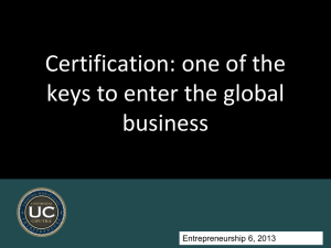 week 1 Certification for Global business