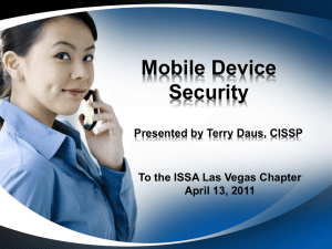 Mobile Device Security - ISSA Las Vegas Chapter