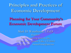 Principles and Practices of Economic Development Planning for
