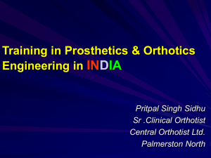 Prosthetics & Orthotics in India