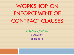 Enforcement of contract clauses by CVO