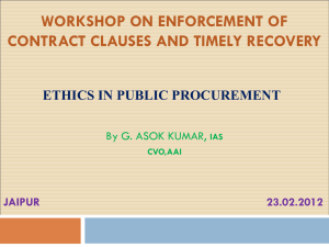 Ethics in Public Procurement by CVO