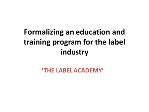 Formalising an Education and Training Programme for the Label