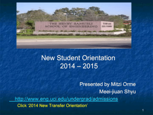 2014 New Transfer Orientation - Henry Samueli School of Engineering