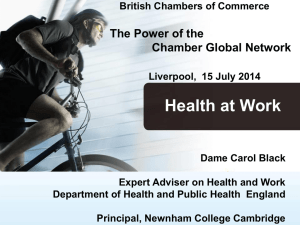 Presentation by Professor Dame Carol Black, Health@Work