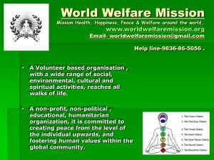 World Welfare Mission Mission Health, Happiness, Peace & Welfare