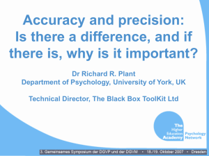 Presentation about accuracy and precision
