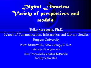 Digital Libraries: Variety of Perspectives and Models ()