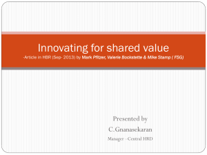 Innovating for shared value -Article in HBR by Mark Pfitzer, Valerie