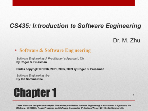 Chapter 1: Introduction to Software Engineering