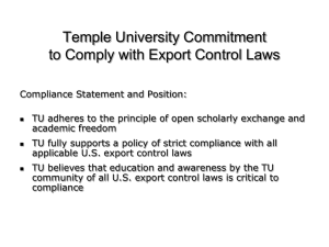 Please see the export control tutorial here