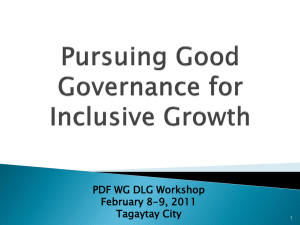 Pursuing Good Governance for Inclusive Growth