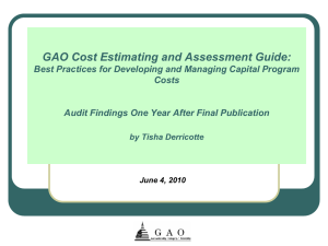GAO Cost Estimating and Assessment Guide