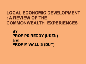 local economic development : a review of the