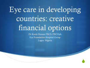 Eye care in developing countries: creative financial options