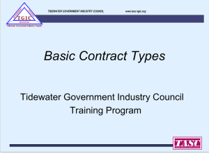 Basic Contract Types - Tidewater Association of Service Contractors