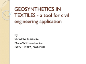 GEOSYNTHETICS IN TEXTILES-a tool for civil engineering application