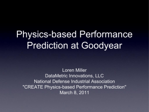 Physics-based Performance Prediction at Goodyear