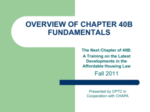 Overview of Chapter 40B Fundamentals