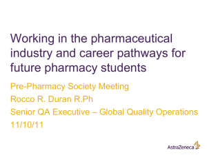 Working in the pharmaceutical industry and career pathways for