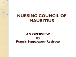 Workshop Presentation - Nursing Council of Mauritius