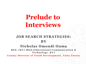 Prelude to Interviews (Job search strategies)