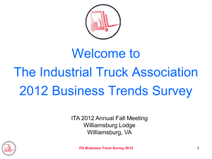 2012 Business Trends Survey - Industrial Truck Association