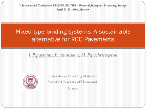 Mixed type binding systems. A sustainable alternative for RCC