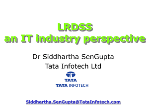 Tata Infotech - LRDSS an IT industry perspective