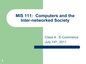 Class 4: E-Commerce (7/14/2011) - U