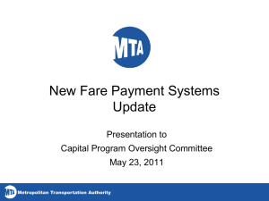 New Fare Payment Systems