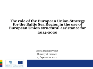 Role of the EUSBSR in 2014–2020