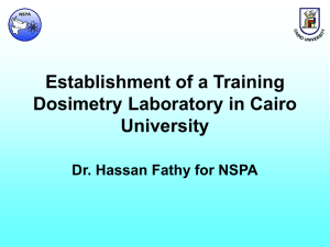 Establishment of a Training Dosimetry Laboratory in Cairo University