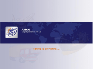 Timing is Everything…. - Amco Cargo Systems India Pvt. Ltd.