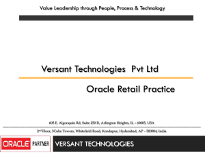 Oracle Retail Technologies - Versant Technologies India